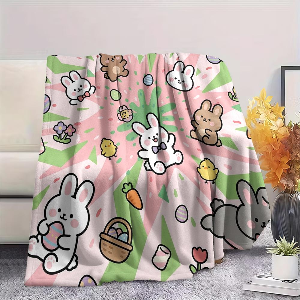 1 Stück Süße Cartoon-Print Flanelldecke, Hohe Qualität, Bequem für Alle Jahreszeiten, Heimdekoration, Wärme und Komfort, Perfekt für Weihnachtsgeschenke W47