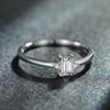Modian 925 Sterling Silber klassischer Charme Smaragdschliff Zirkonia Fingerringe für Frauen hypoallergener Hochzeitsschmuck