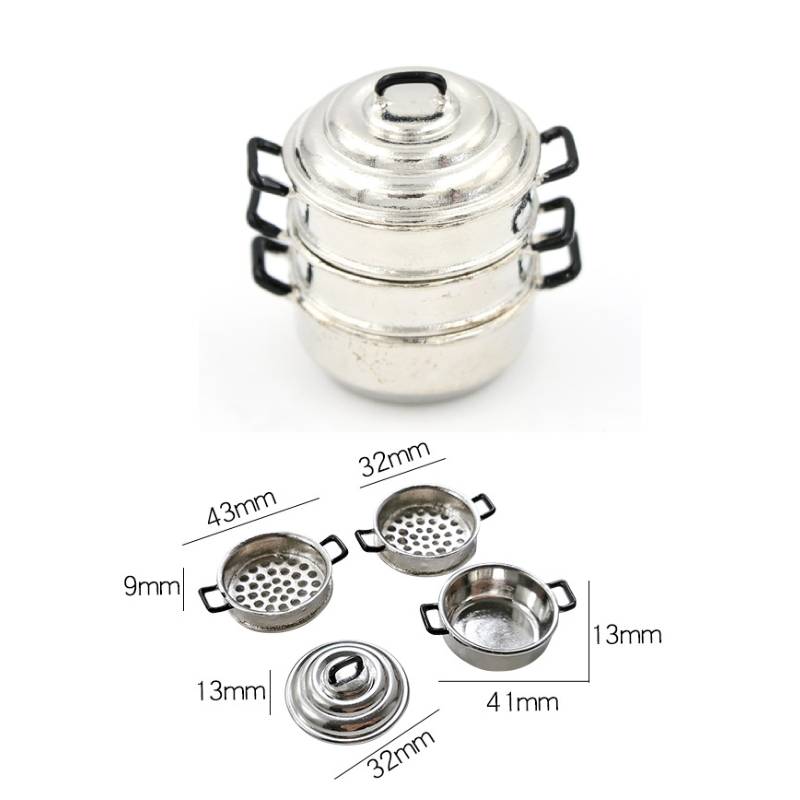 1/12 Dollhouse Kitchen Dinnerware Model Food Toys Pan Pot Shovel Pressure Cooker Playing House Miniature Cookware Accessories