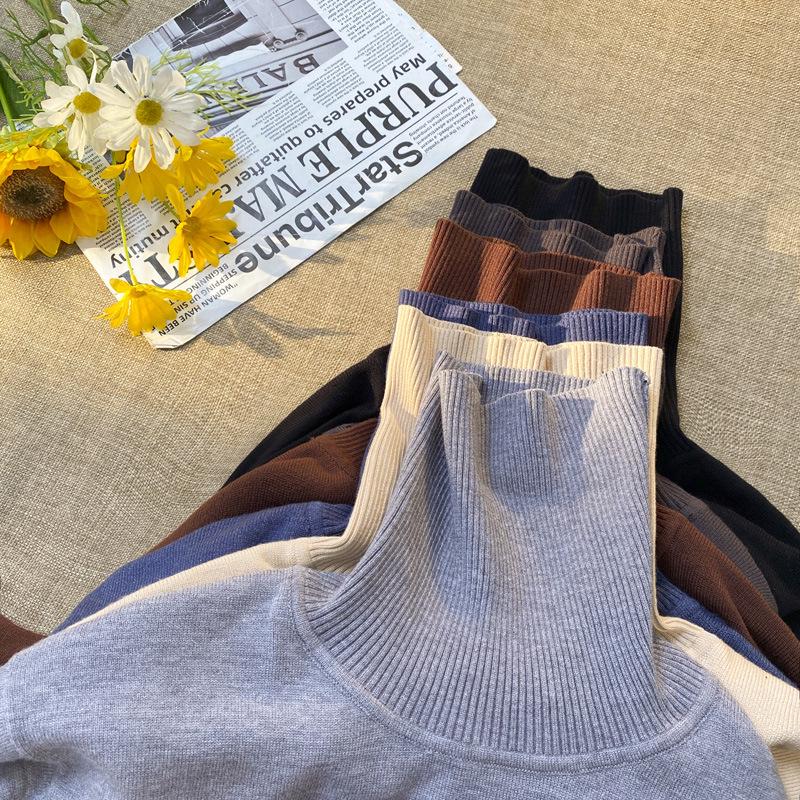 Men's Thickened Woolen High-Neck Sweater with Fleece Lining, Autumn/Winter Warm Base Layer, Rolled Collar Knitwear