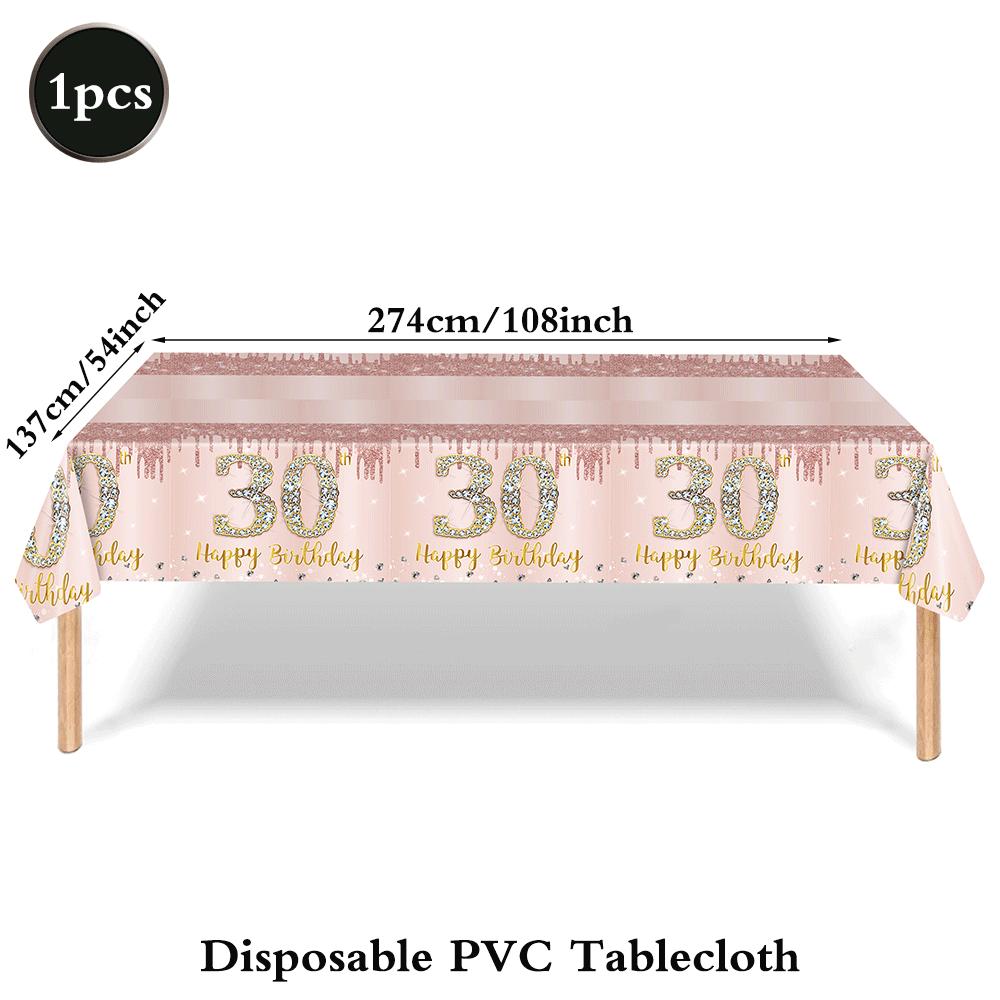 30th Birthday Decorations For Her Rose Gold Plates Napkins CupsTablecloths Hello30 Balloons 30th Birthday Party Favors For Women
