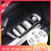 LIJ5 2025 Hot Racing Grills Silver ABS Car Window Glass Lift Button Trim Cover Stickers Fit For Mercedes Benz A B GLB CLA GLA Class W