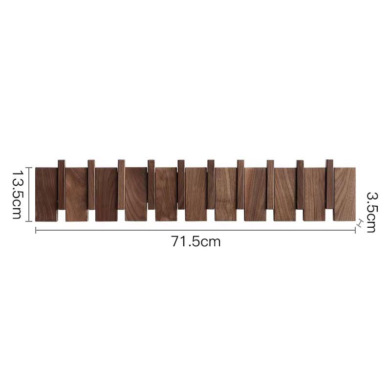 Solid Wood Coat Rack Entrance Hall Clothes Bag Storage Hanging Hook Wall Mounted Clothing Organizer Hanger with Magnetic Suction