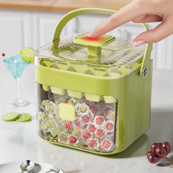 Ice Cube Mold 48 Grids Reusable Refrigerator Ice Maker Drawer Design Ice Tray Portable Easy Release Homemade Ice Making Tools Whiskey Cocktail Coffee