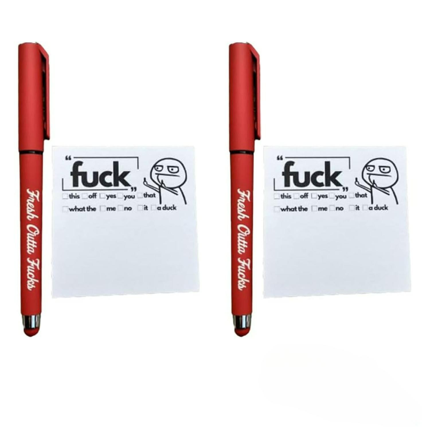 

Fresh Outta Fucks Pad and Pen,Funny Snarky Pen and Pad,Funny and Sarcastic Daily Pad and Pen,Funny Gifts for Friends,Co-Workers H