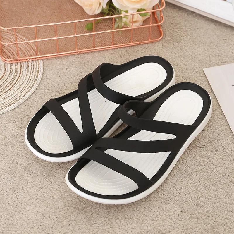 Summer New Style Flat Sandals Slippers Seaside Waterproof Beach Shoes Casual and Comfortable Flatheeled Women's Slippers Sandals