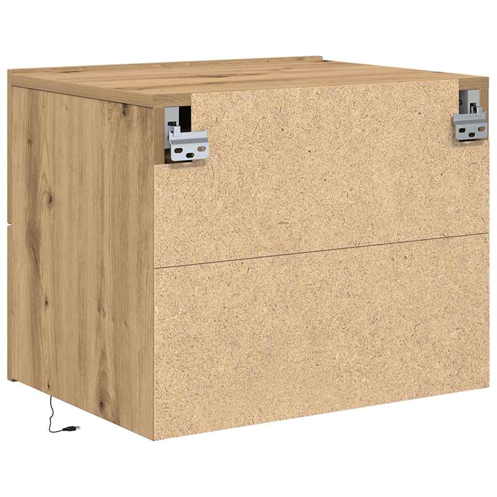 Nightstand Set of 2 Artisan Oak Finish 50 x 39 x 41 cm Engineered Wood