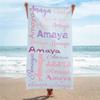 Custom Name Beach Towels For Kids/Youth/Adult Monogram Pool Towel Vacation Gift Picnic Towel Pool Party Gift Absorbent Quick-Dry