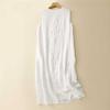 Women's Cotton Linen Sleeveless Dress Casual Round Neck Loose Fit Solid Color Midi Tank Dress for Summer