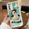 Phone case: 2D flat, suitable for Samsung Galaxy A34 A35 M05 M06 S20 S22 S21 FE Plus 5G protective case, little skateboarding penguin, perfect Christm