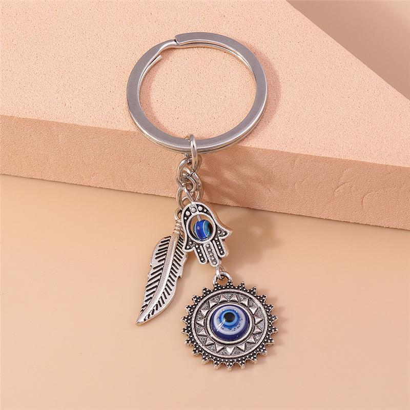 Cute Enamel Lucky Evil Eye Keychain Metal Keyring Pendant for Car Key Holder Women Girls Handbag Charms DIY Jewelry Gifts