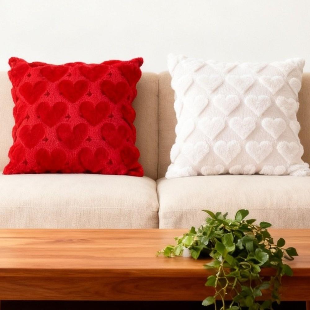 45*45 CM Heart Plush Pillow Cover Romantic Throw Pillow Cover Sweet Cushion Cover  Bedroom Decor