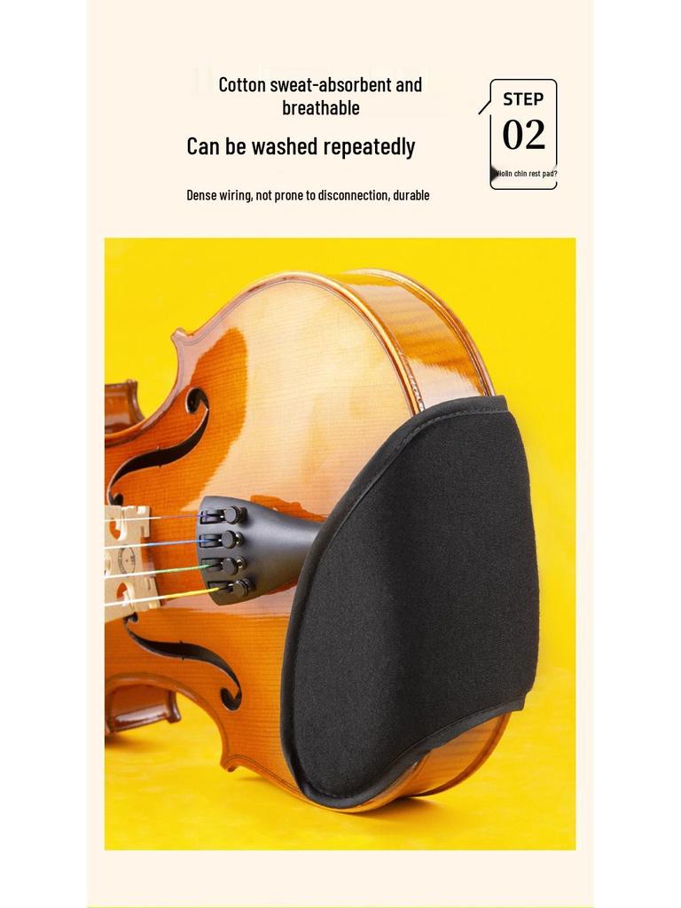 Violin Chin Rest Pad & Protector for Children and Adults - Comfortable Chin and Shoulder Support with Cloth Cover.