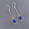 Lapis Lazuli Earrings Handmade Gemstone Jewelry, 925 Solid Sterling Silver Earrings, Unique Design Jewelry Earrings
