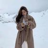 Autumn and Winter New Style Imitation Mink Hair Thickening Type Long Style Suit Collar Loose Imitation Fur Coat Fashion  Soft