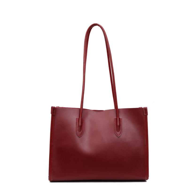 

Pu tote women s bag 2025 summer new high-value niche shoulder bag women s bag commuter foreign tote bag бордовий