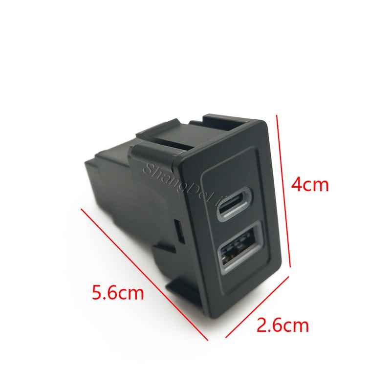 

12V/24V Car Dual Charger QC3.0 USB PD Phone Charging Interface Adapter Socket For Suzuki SX4 Swift Accessories