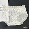 Ladies Summer Thin New Lovely Floral Ice Silk Wrap Hip Breathable No Trace in The Waist Triangle Briefs