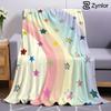 Pastel Rainbow Glitter Star Lightweight Microfiber Soft Christmas Fleece Blanket Warm Cozy Throw for Bed Sofa Travel All Season