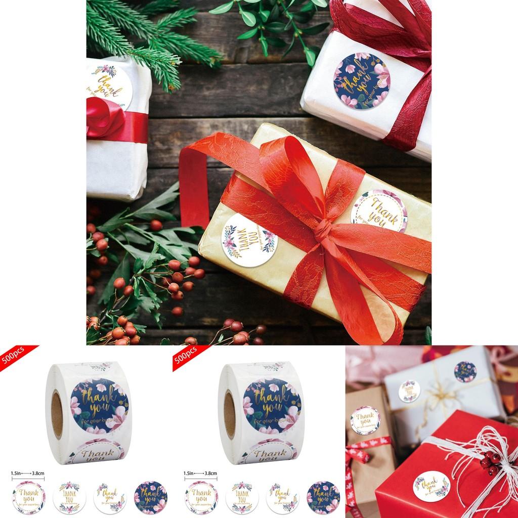 Xh016 Thank You Round Hot Stamped Figurine 1.5 Inch Envelope Gift Seal Stickers With Adhesive Backing