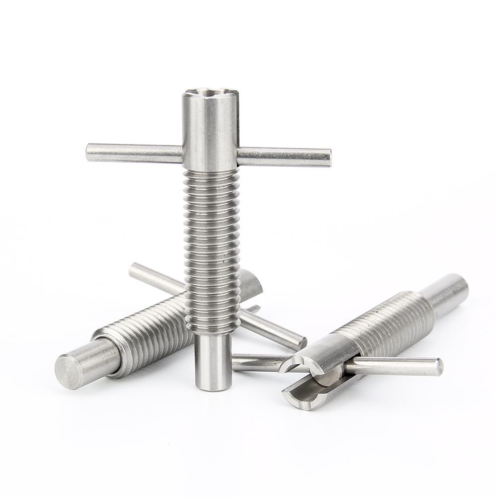 T-Handle Retractable Stainless Steel Self-Locking Spring Pins Indexing Plungers M6/M8/M10/M12/M16 Coarse Thread
