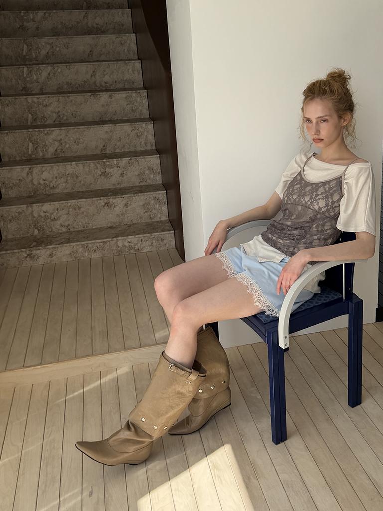 Asula Lace Jersey Shorts (Sky Blue)