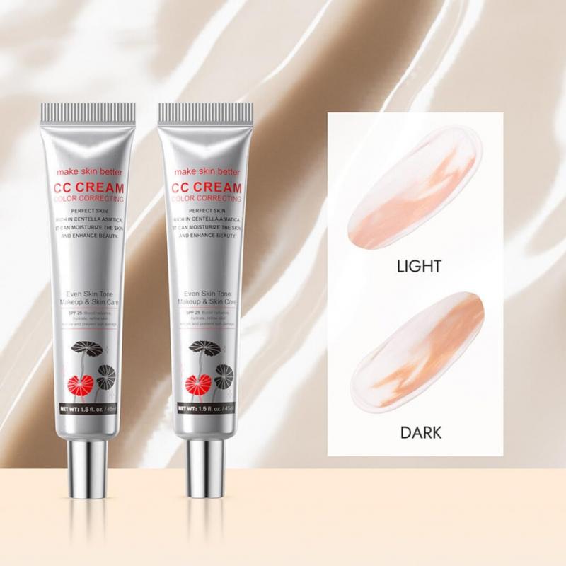 Jasny Odcień CC Cream SPF 25 Pełne Krycie Podkład Koloryzujący do Zaczerwienień i Nierównego Kolorytu