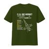 Cool Line Art F A C Hornet Multirole Fighter Jet Specs Print Casual T Shirt vintage Washed graphic Unisex streetwear Stylish