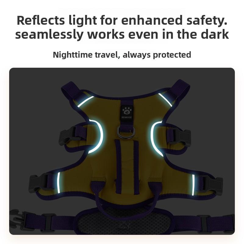 Pet Chest and Back Strap Vest Type Medium and Large-sized Dog Anti-escape Reflective Leash Pet Supplies