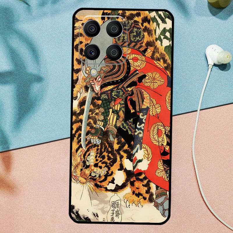 Japanese ukiyo-e Art Panther Tiger For Samsung Galaxy M33 M35 M55 M15 M12 M13 M14 M34 M54 M53 M21 M31 M11 M32 M52 M06 M16 Case