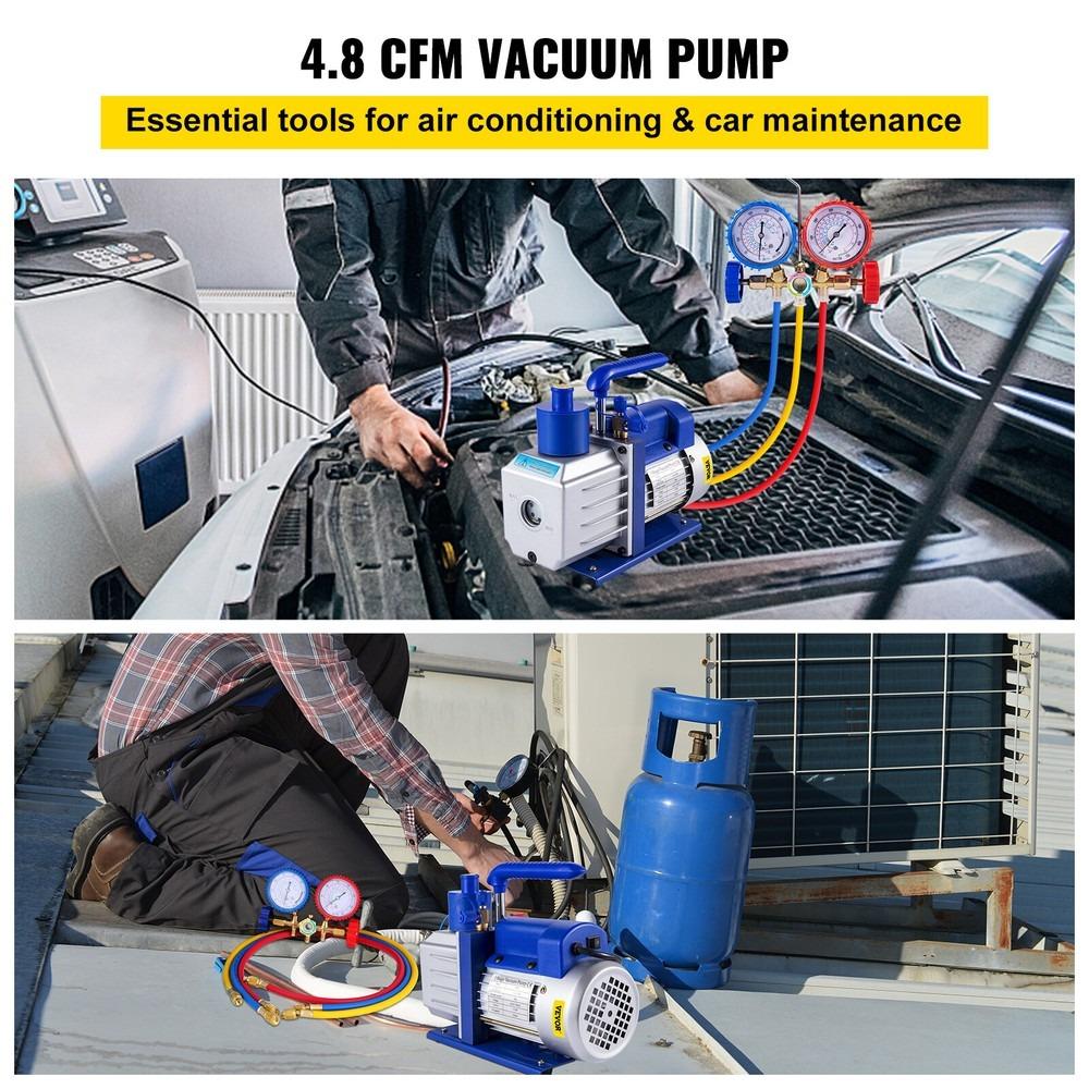 4.8 Cubic Feet Pressure Pump Household Air Conditioner Pressure Gauge Set Micro-Pump 1/3 Horsepower 250 Milliliters
