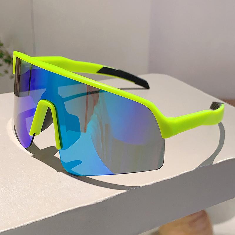 

KAMMPT Semi-rimless Sports Goggle Men Punk Style Mirror Outdoor Cycling Sunglasses Trendy Wrapped Round Anti-UV Skiing Shades without case