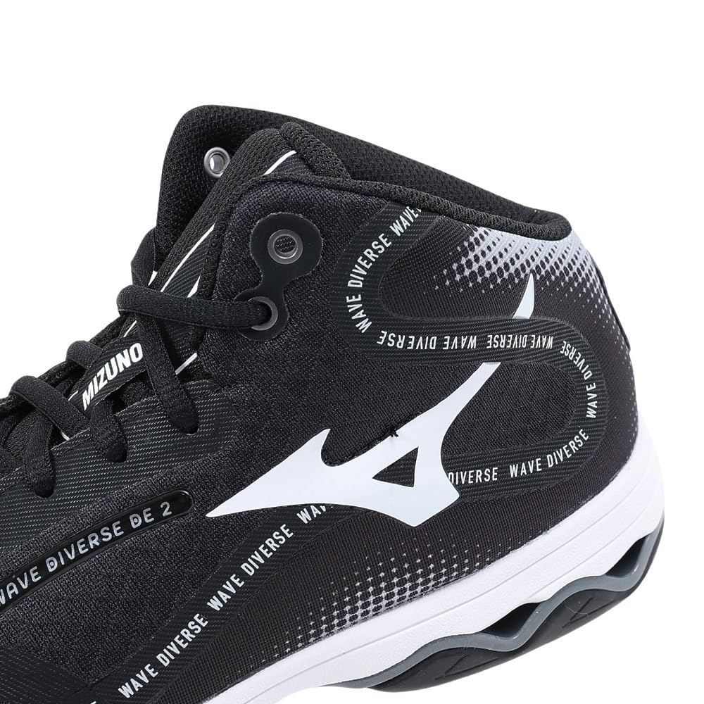 Mizuno Wave Divers DE 2 Fitness Black x White x Light Size 2E Shoes, Indoor, Studio, Gym, Exercise, Gray, 23.5 cm,
