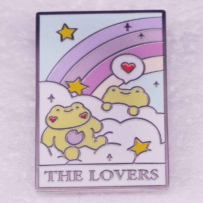 

Charming Cartoon Healing Frog Brooch Pair - Cute Animal Pin for Clothes or Backpack