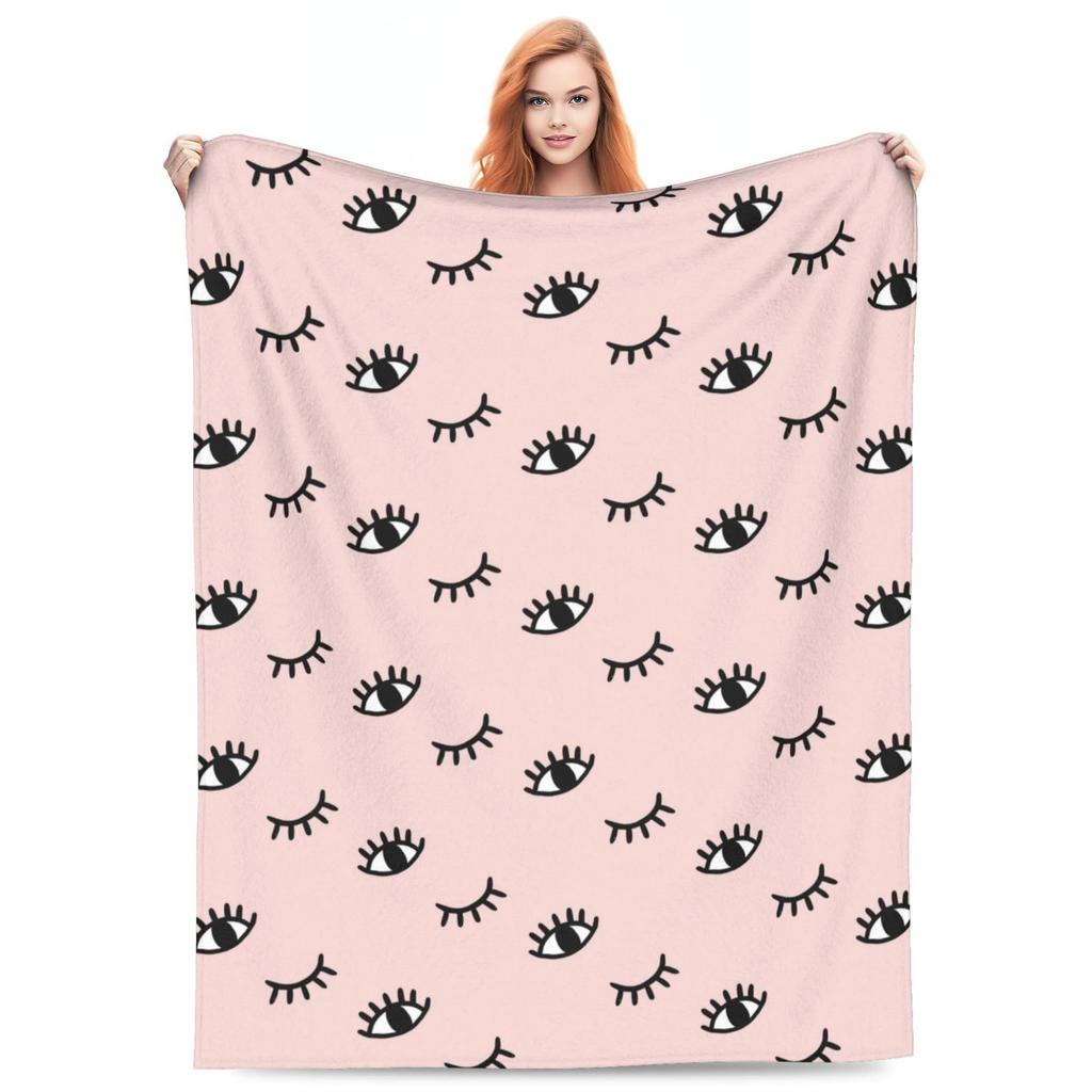 Eyelash Blanket Flannel Digital Print Blanket Warm Lunch Break Blanket Gift Blanket