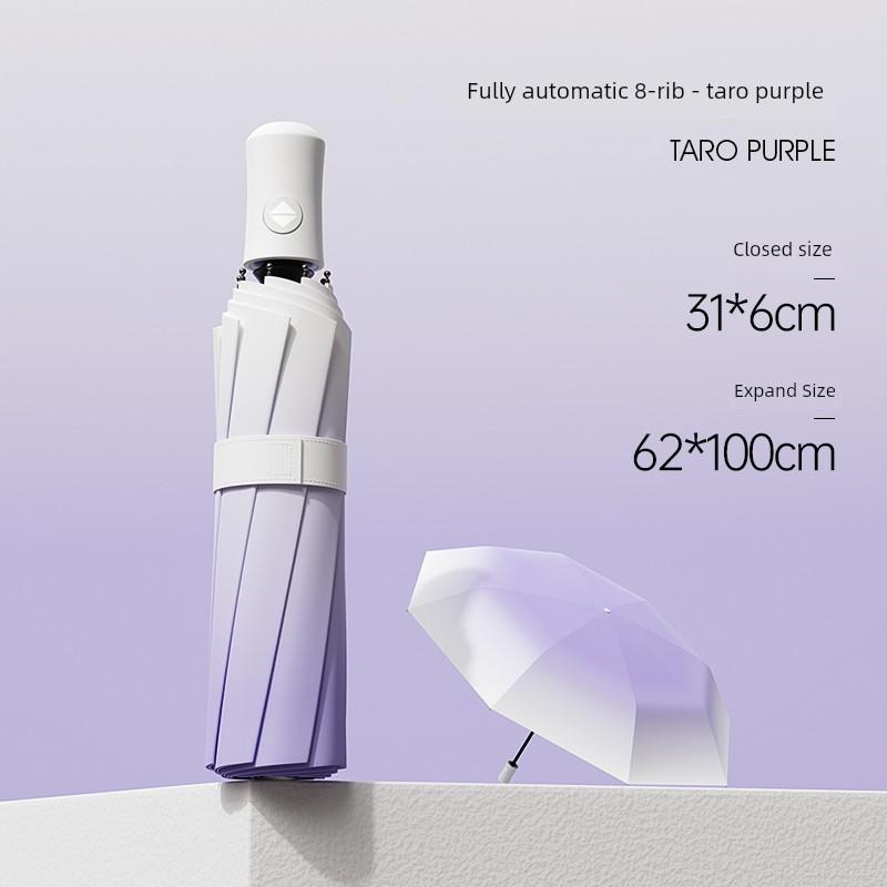 Fully Automatic, Enlarged, Reinforced, and Thickened Gradient Umbrella for Women, Dual-Use for Sun and Rain, Large Size for Men, Sun Protection, Uv