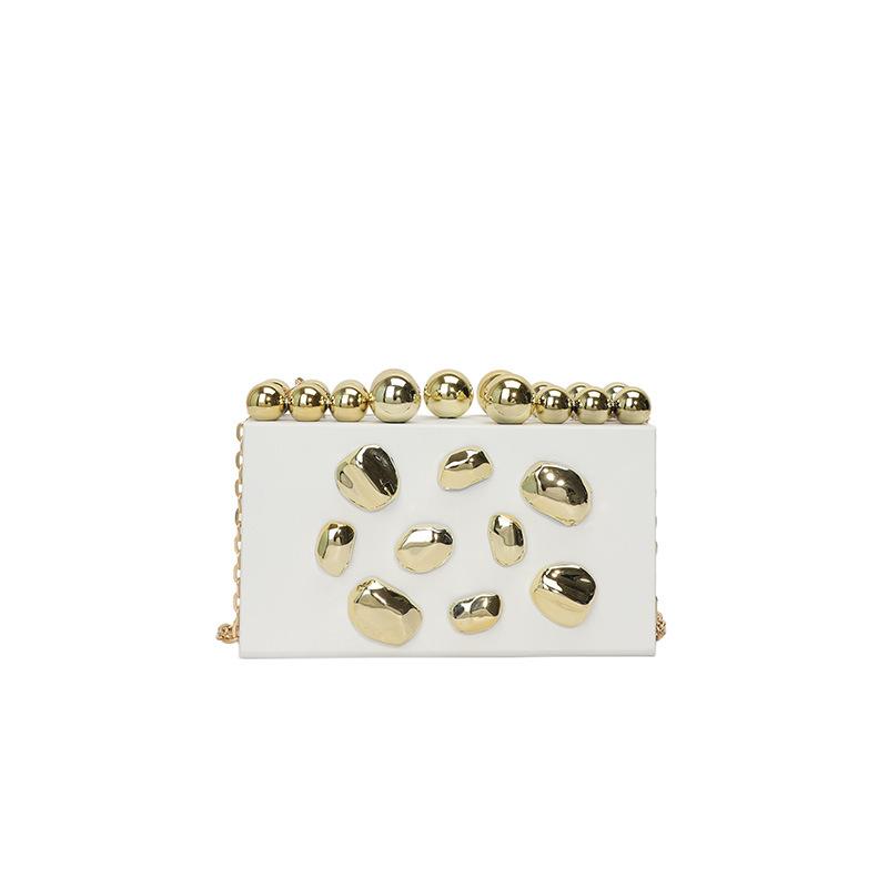 

Geometric Block Box Clutch - Irregular Structured Shoulder Bag, Minimalist Luxury Crossbody with Artistic Edge