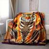 1pc Tiger Print Blanket, Lightweight Flannel Fleece with Digital Printing, Soft Warm for Sofa, Travel, Camping, Office, Couch, Chair, and Bed, All-Sea