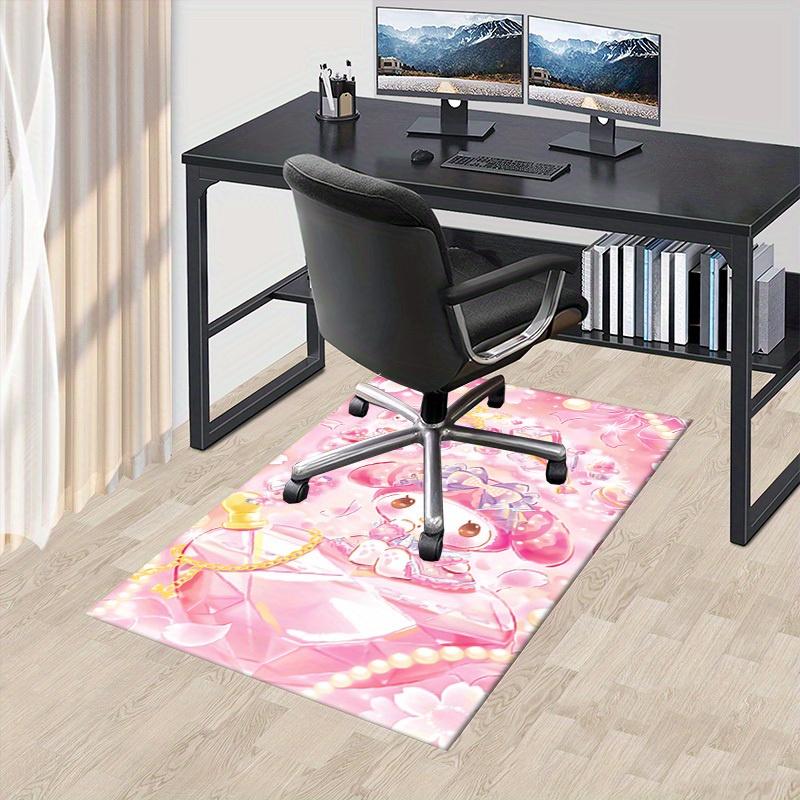 

1pc My Melody Pink Bowknot Office Carpet Under Chair Mat Gift Universal Desk Rug for Room Decorative Floor Covering Mat Non-Slip Area Rugs f 60cm by 90cm