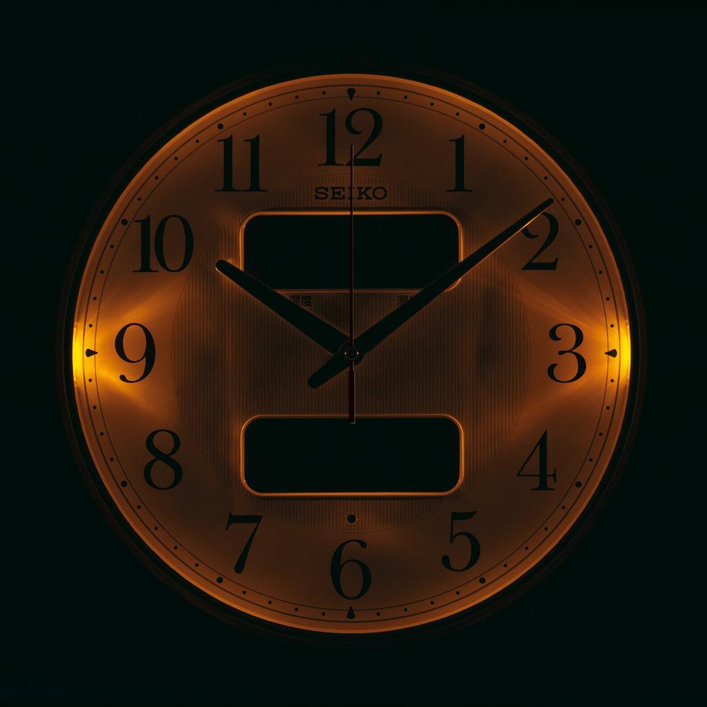 Seiko Clock Wall Clock Automatic Lighting Radio Analog Calendar Temperature Humidity Display Visible At Night Light Gold Pearl KX384S