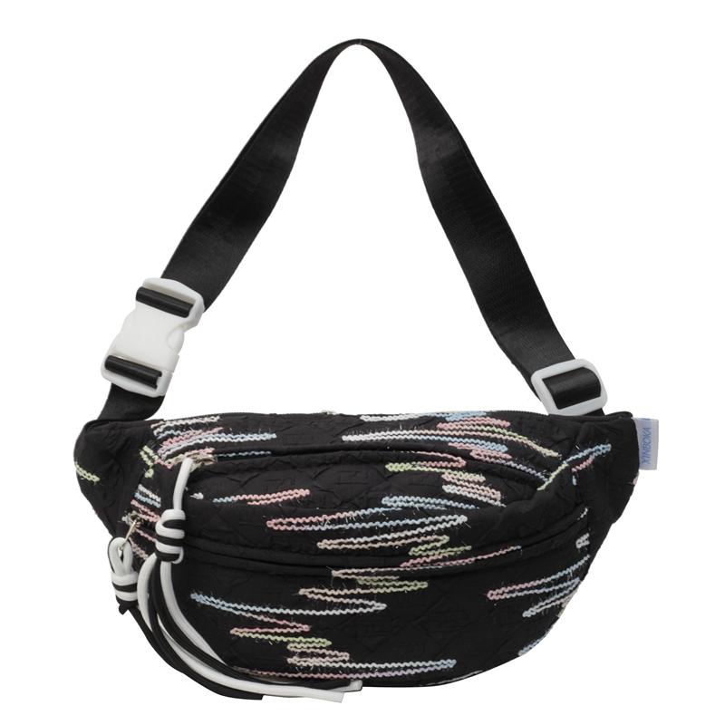 

Женская милая спортивная легкая поясная сумка через плечо для езды на груди, дорожная сумка на плечо Long Rope чёрный