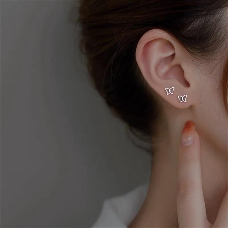 Cercei Fluture Temperament Simplu Argintiu Cercei Femei Accesorii pentru urechi