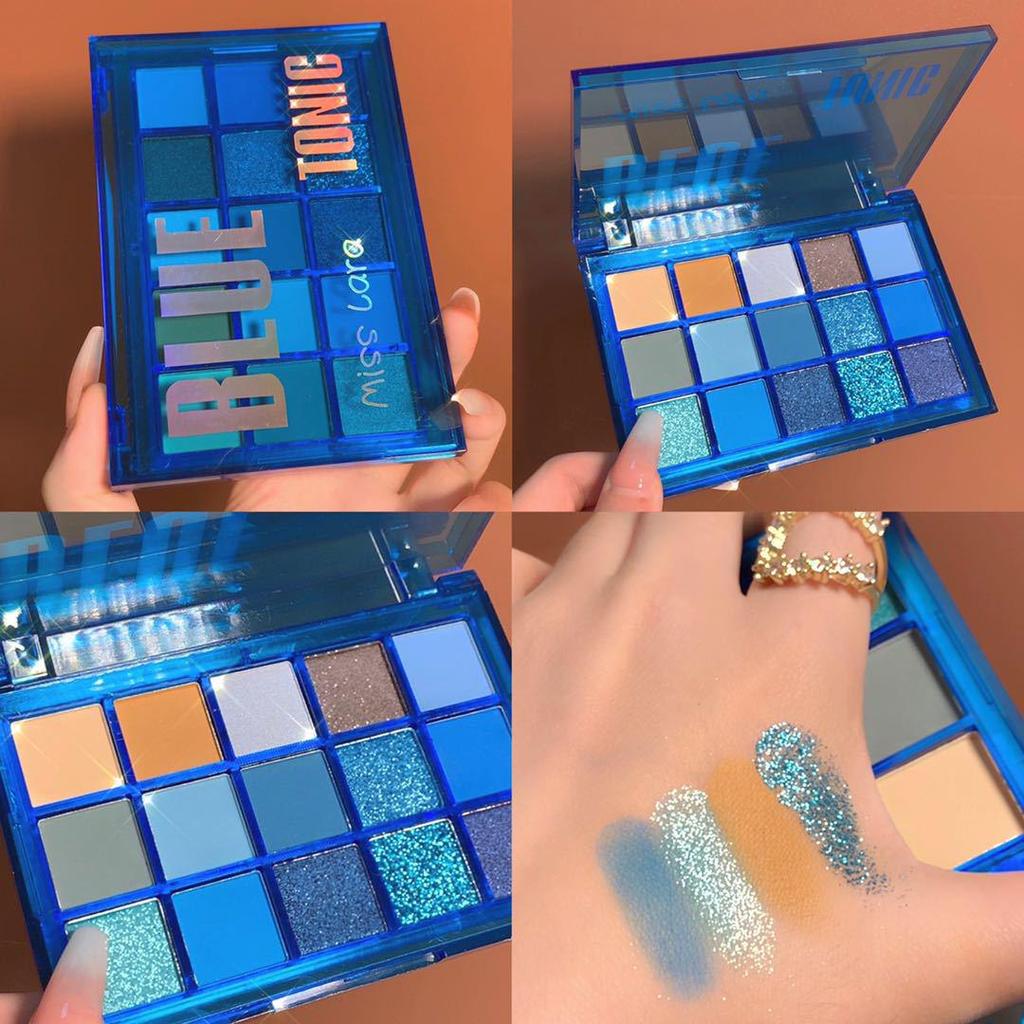 MISSLARA 15-Color Sweetheart Eyeshadow Palette: Shimmer & Matte, Waterproof, Vibrant Summer Shades for European & American Styles.