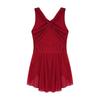 Girls Figure Skating Dress, Lyrical Dance Costume with Mesh Overlay, Cutout Back, Shiny Rhinestones & Irregular Hem