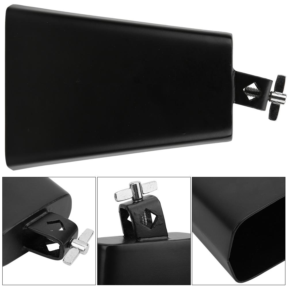 7palcový černý kovový kravský zvonec, zvonek na dobytek, perkuse, hudební nástroj, 7 palců