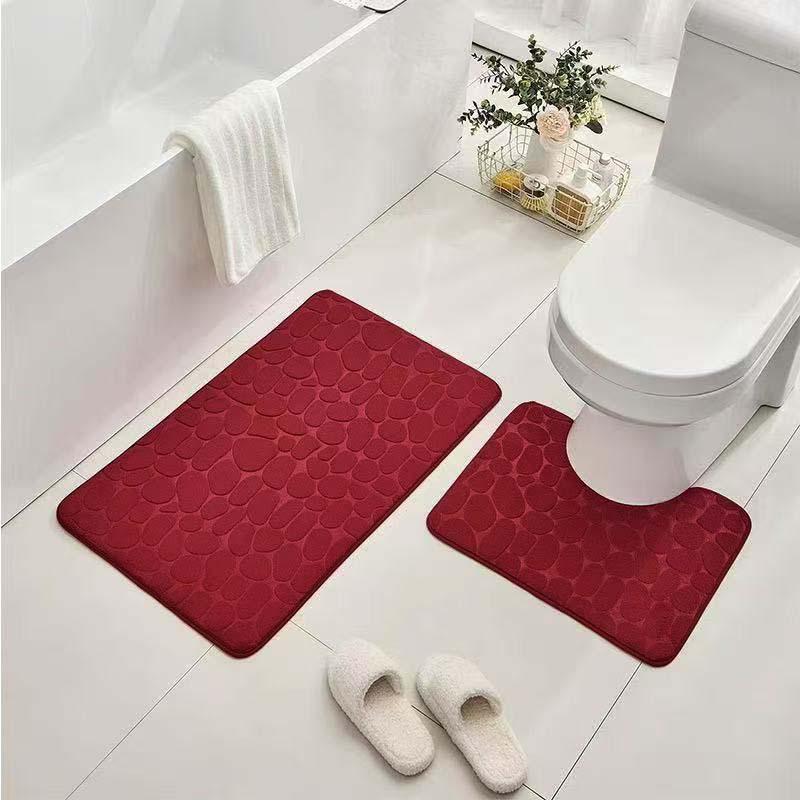 Covoraș de baie din fleece de corali anti-alunecare - Ușor de curățat, Culoare solidă