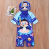Children's UPF50+ Cartoon Penguin Boys' One-Piece Swimsuit for Toddlers and Kids