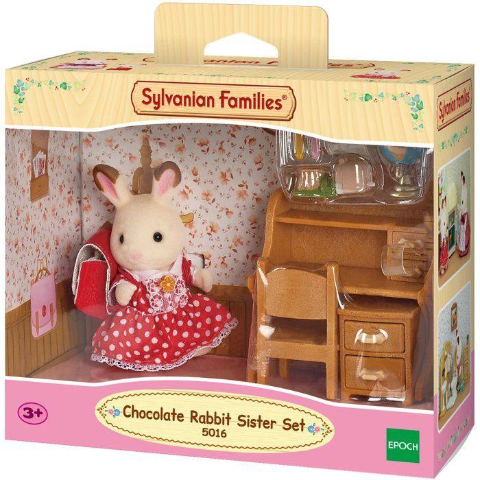 La fille Lapin Chocolat et bureau - Sylvanian Families - 5016