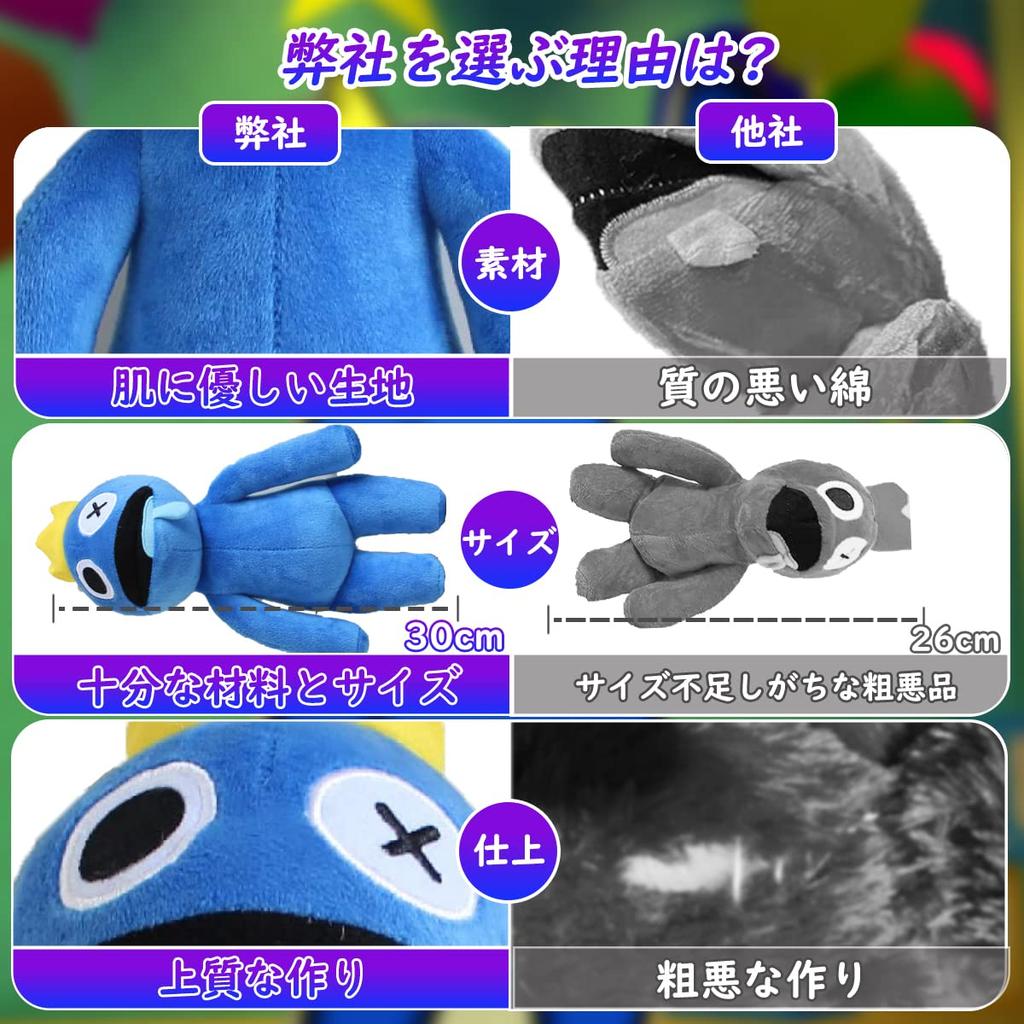 Rainbow Friends Plysjleker, Rainbow Friends Plysjleker, Spill, Tegneseriefigurer, Julegaver, Bursdagsgaver, Ca.. 30 cm (Sett med 7)