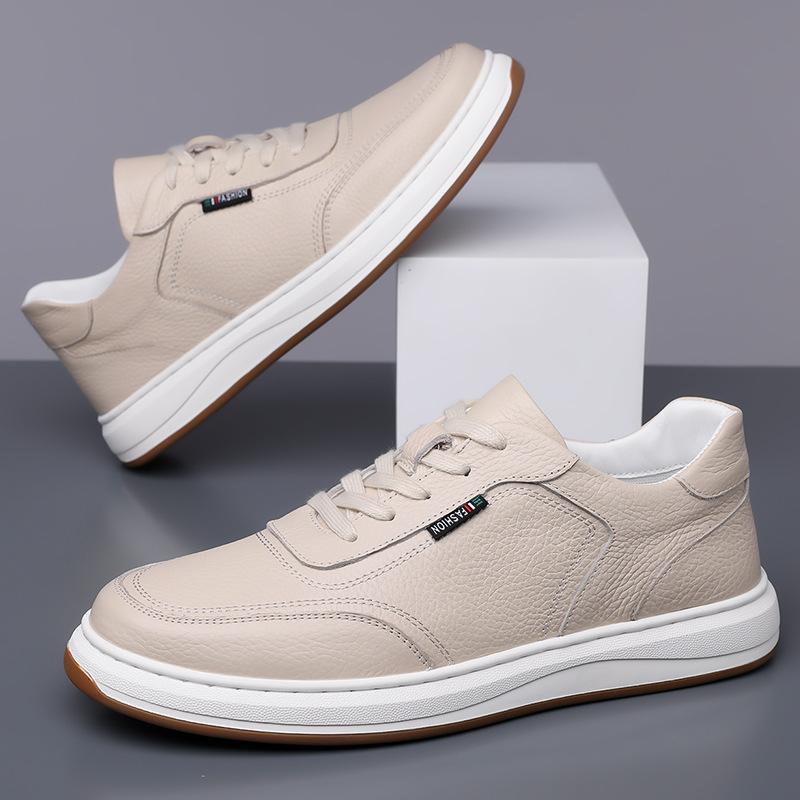 Wenzhou men's shoes 2025 new casual leather shoes men's fashion trend cowhide low-top board shoes 2025